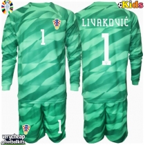 Croatia Dominik Livakovic #1 Goalkeeper Replica Away Minikit Euro 2024 Long Sleeve (+ pants)
